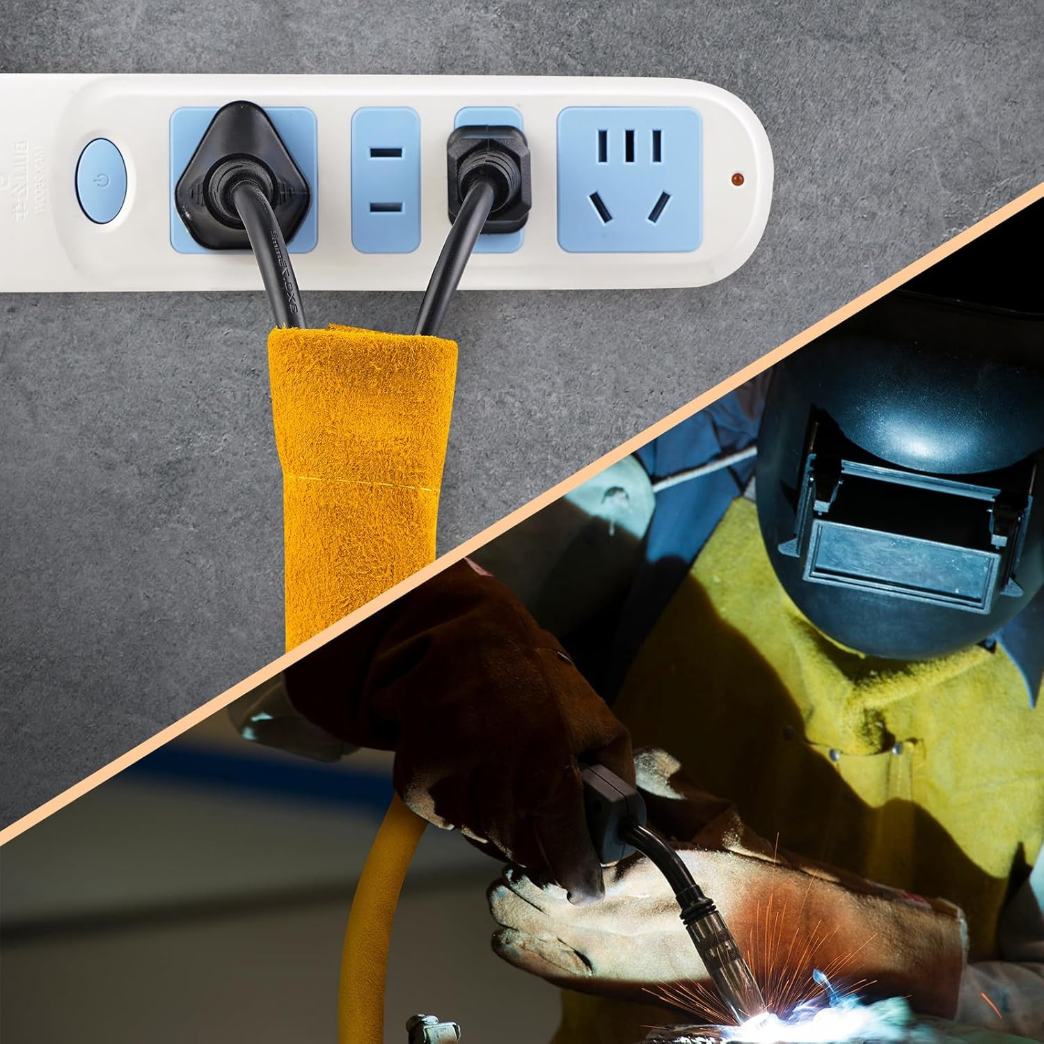 25Ft TIG Welding Torch Cable Cover, Flame Retardant Cowhide Leather Cover for We