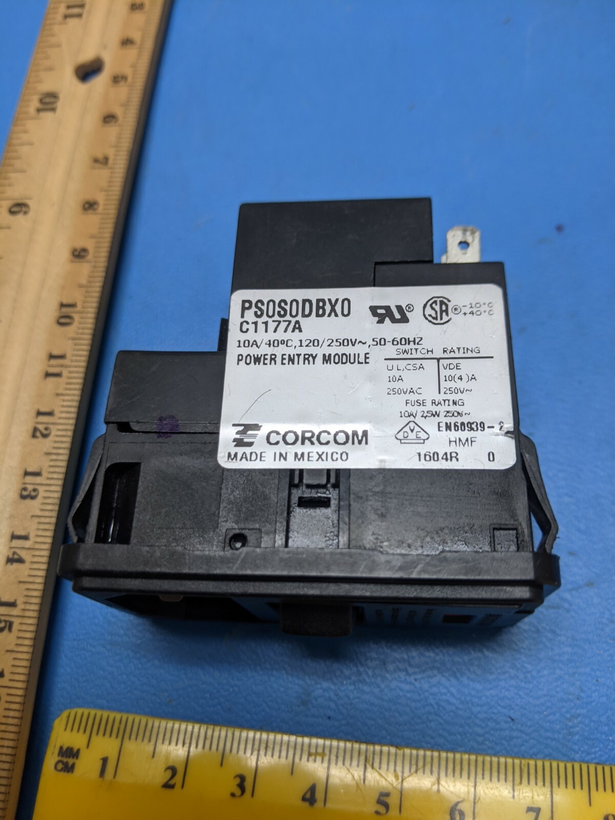 ( 2 PCS ) CORCOM PS0S0DBX0 , C1177A , POWER ENTRY MODULE, WITHOUT FUSE