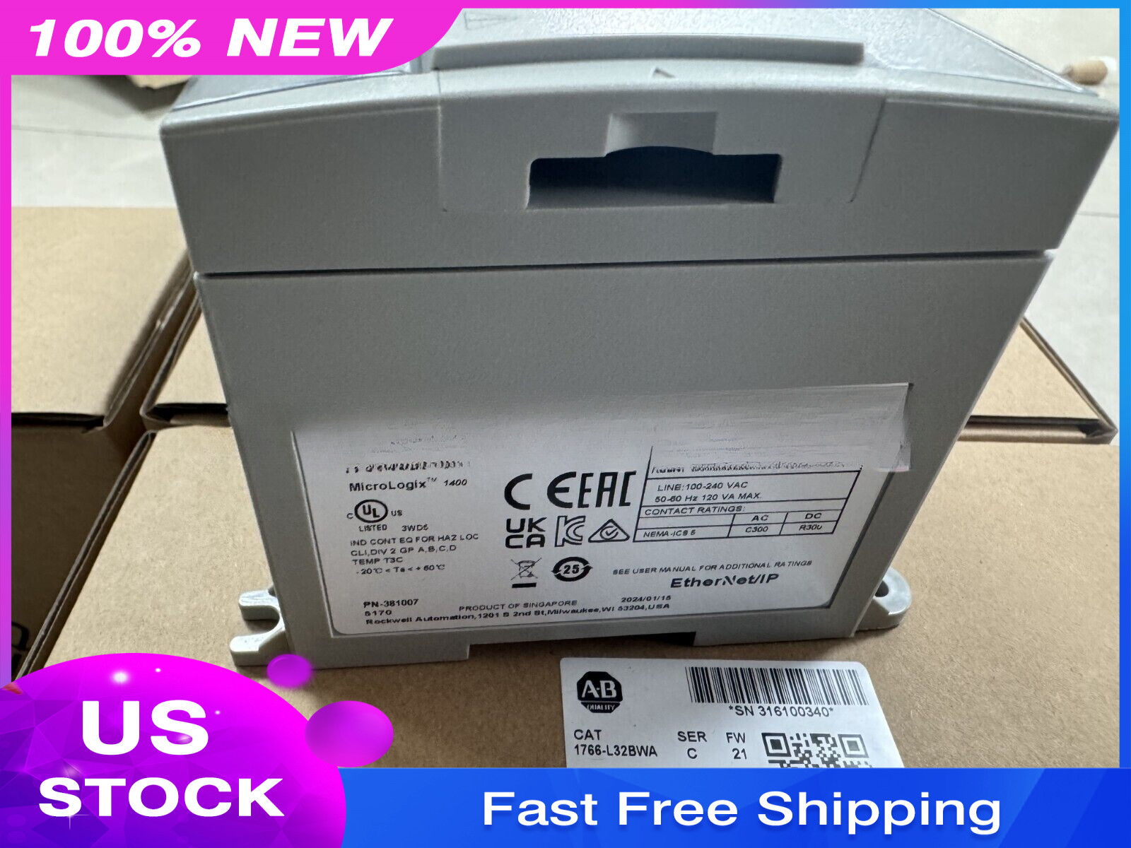 NEW V Allen-Bradley 1766-L32BWA 1400 32 Point Controller Fast shipping