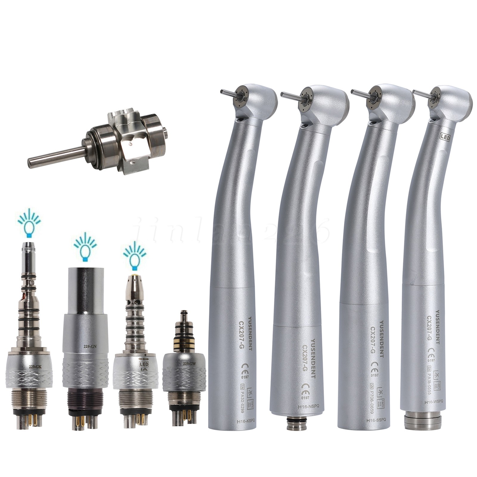COXO YUSENDENT CX207-G Dental Fiber Optic LED High Speed Handpiece Air Turbine