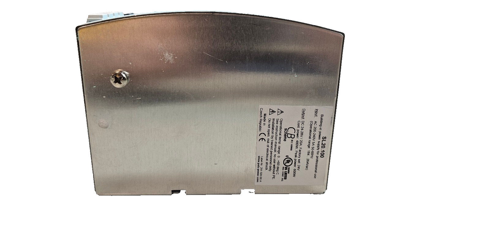 NOS PULS SL20.100 Power Supply, In:AC 200-240V, 5A, Out:DC 24-28, 20A, 480-600W