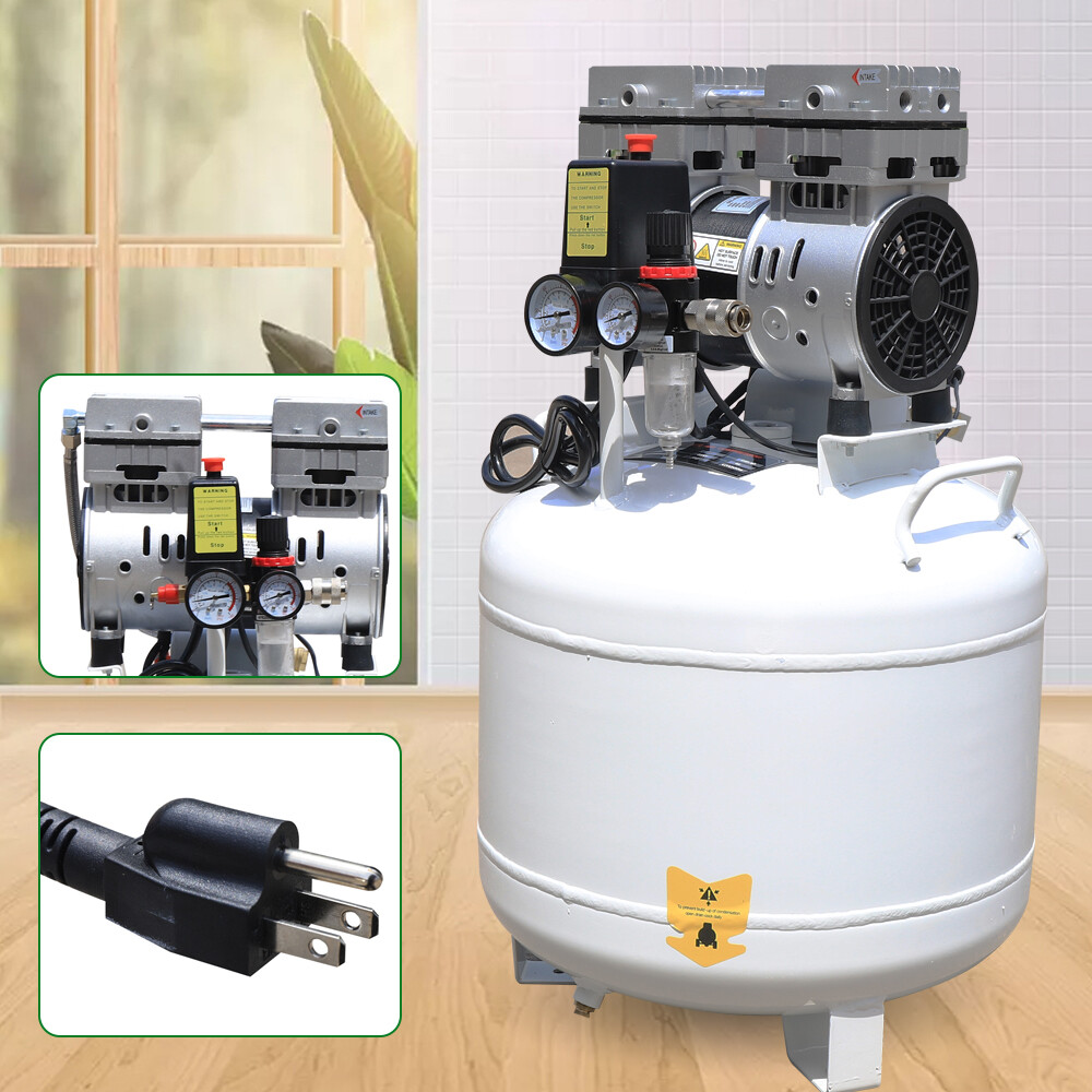 Dental Medical Air Compressor Silent 40L Air Compressor Noiseless Oilless 115PSI