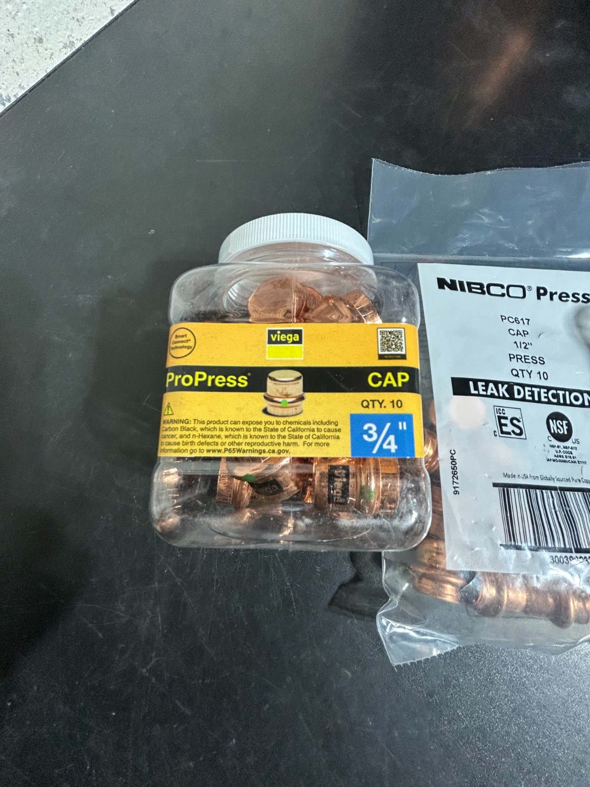 25- VIEGA NIBCO PROPRESS CAPS COPPER FITTINGS PRO PRESS 1/2″- 3/4″ – 1″