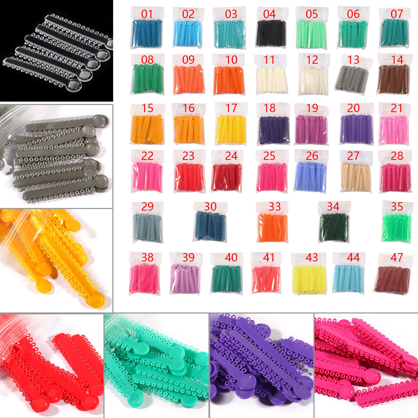1040Pcs/Pack Dental Orthodontic Ligature Ties Elastic Rubber Bands Braces SKYSEA