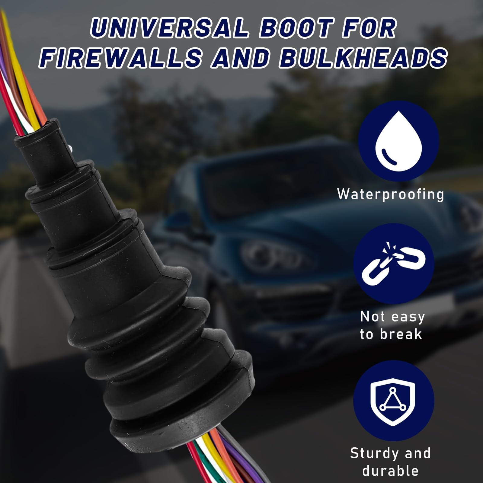 4 PCS Universal Firewall Boot, Rubber Grommets Can Accommodate 3/8 to 1 Inch …