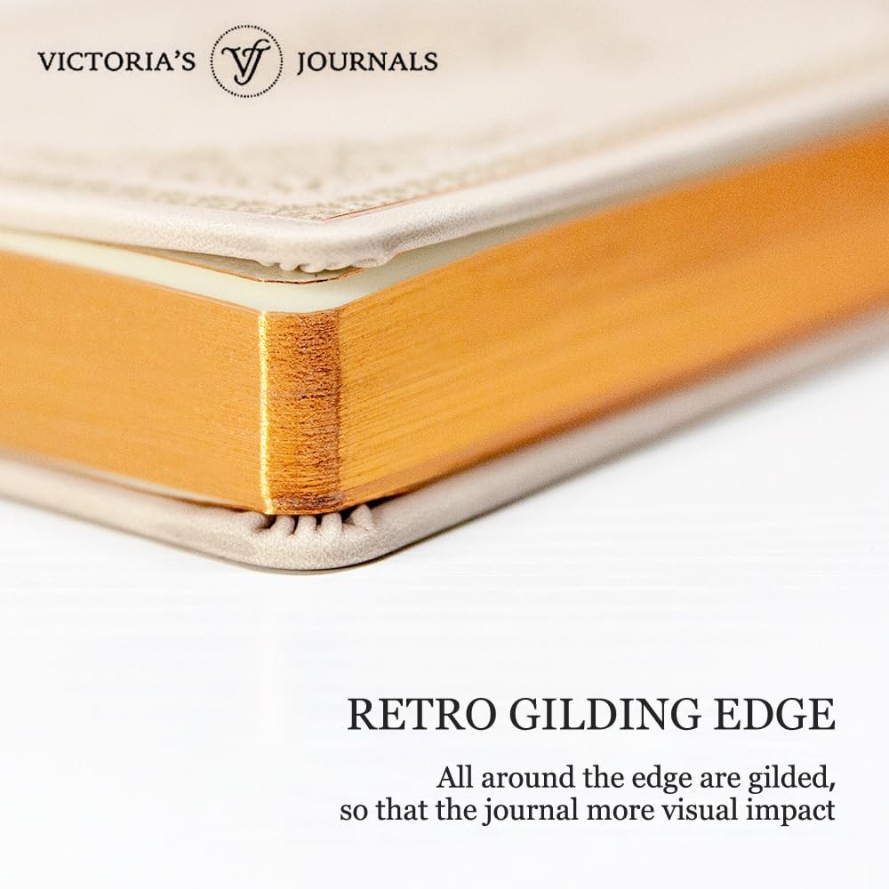 Vintage Journal Faux Leather Gilded Edge Hardcover