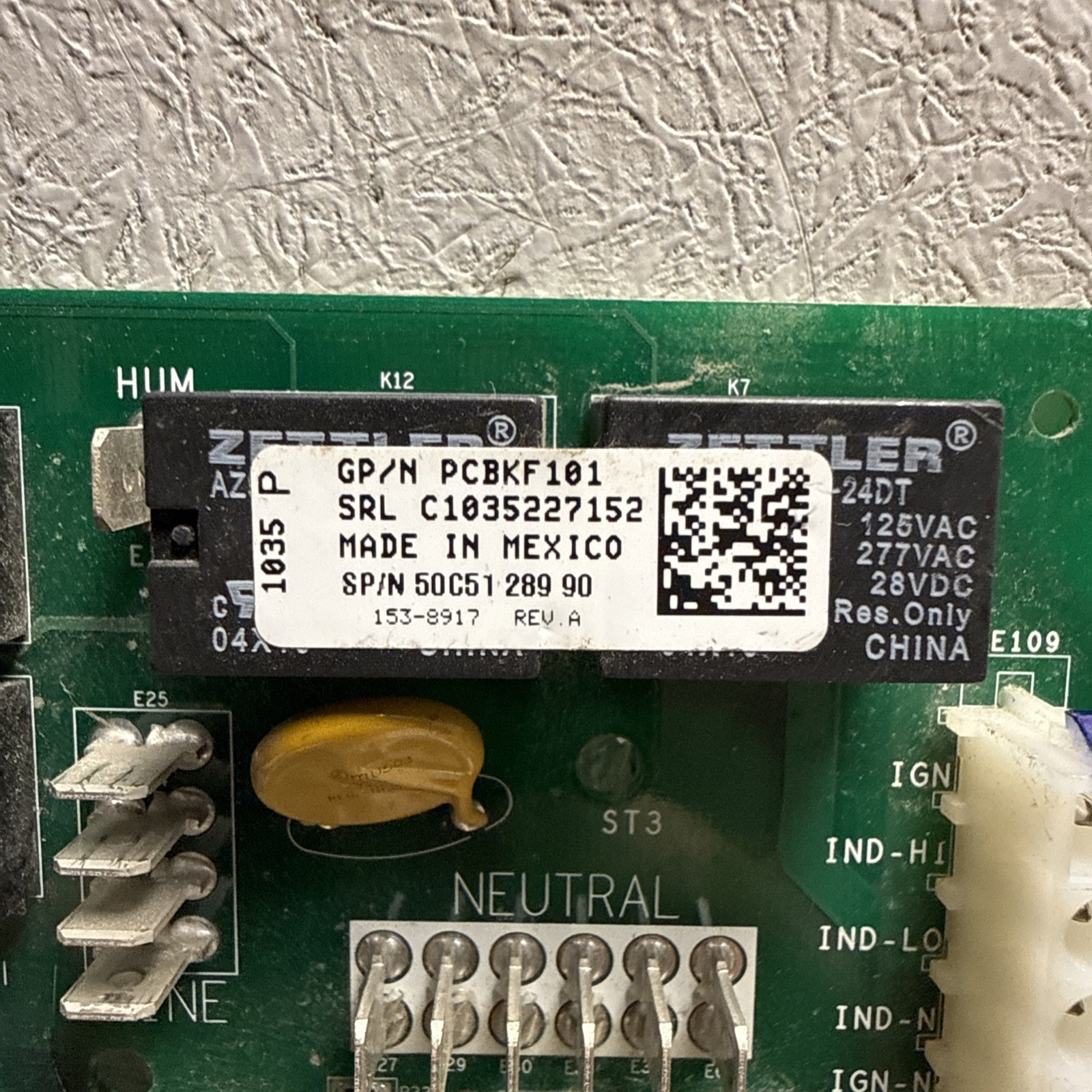 Goodman Amana White Rodgers PCBKF101 Furnace Control Circuit Board 50C51-289