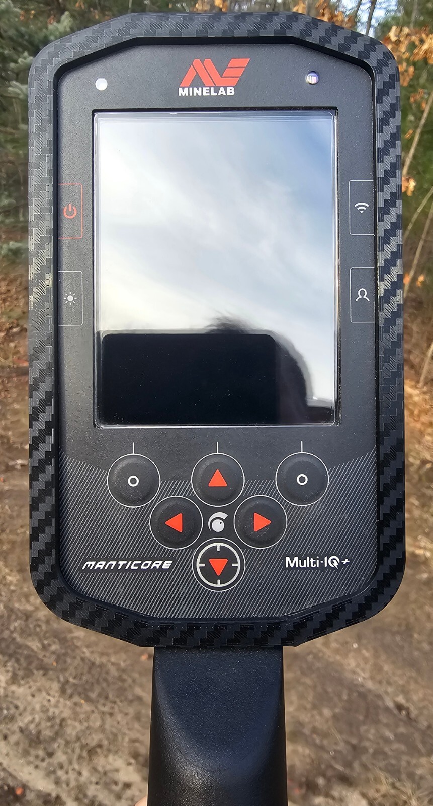 Minelab Manticore Two Tone Black/Red Flex-Rubber Protective Control Unit Cover. 
