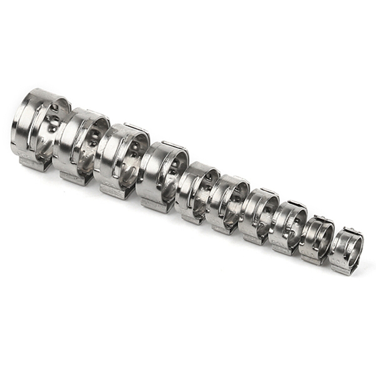 100/260X High Pressure Fuel Hose Clamps Stepless Stainless Steel Single Ear Clip