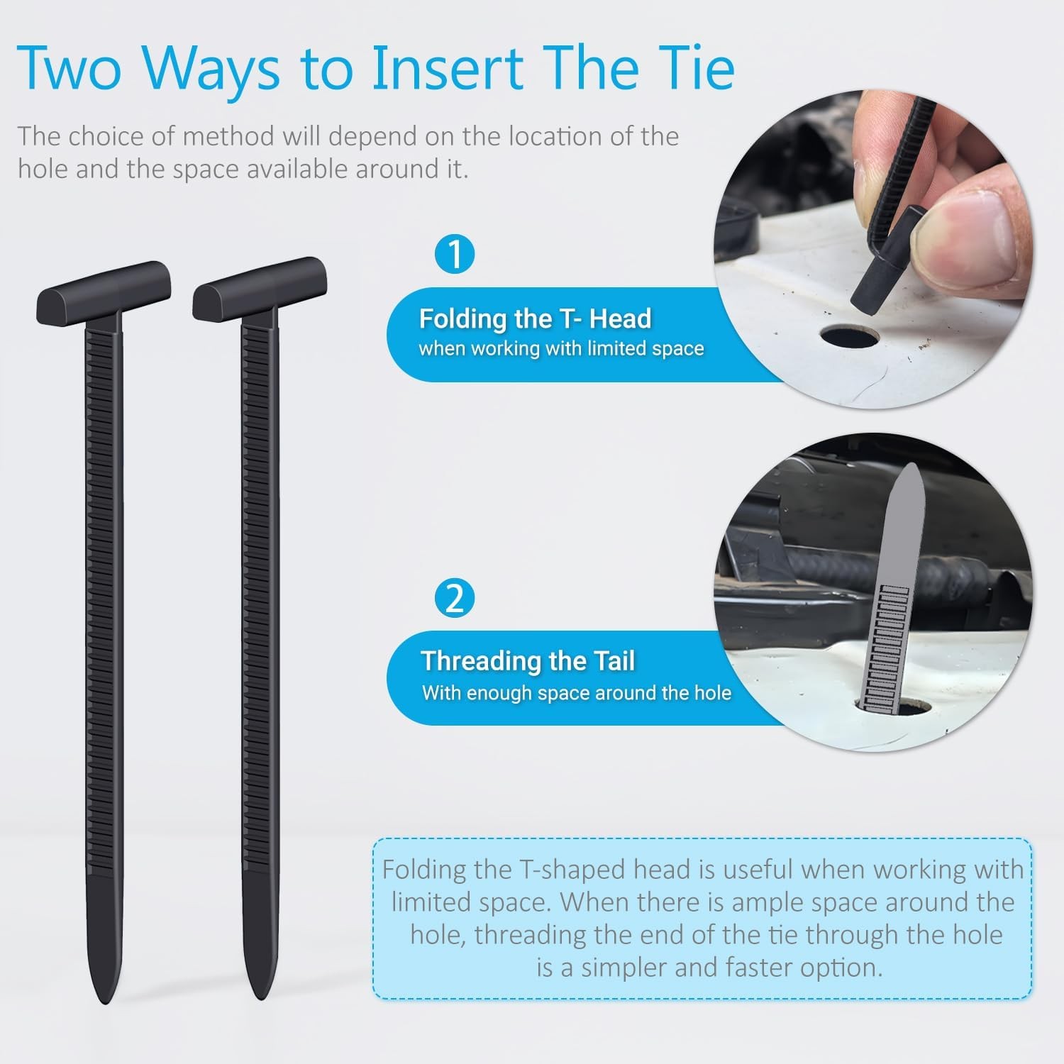 Nylon Universal Cable Tie Buckle, Heavy Duty Self-Locking Nylon Zip Ties Holder