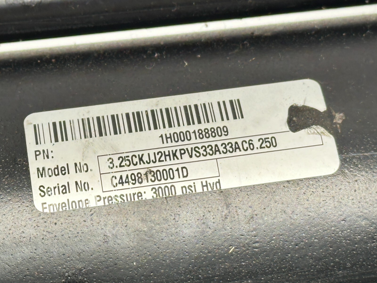 Parker 1H000188809 Hydraulic Cylinder 3.25″ B 6.25″ S 3.25CKJJ2HKPVS33A33AC6.250
