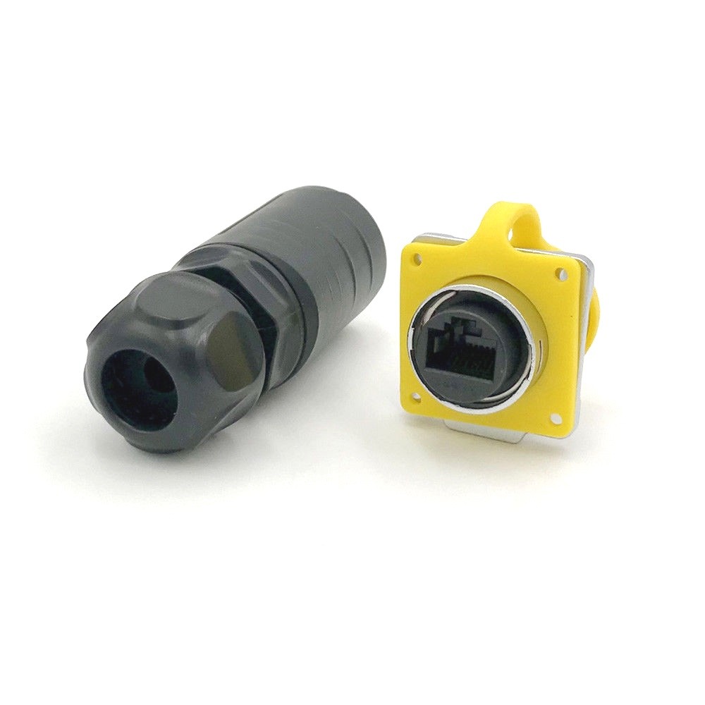 CNLINKO Ethernet Circular Connector RJ45 Plug & Socket Outdoor Waterproof IP67