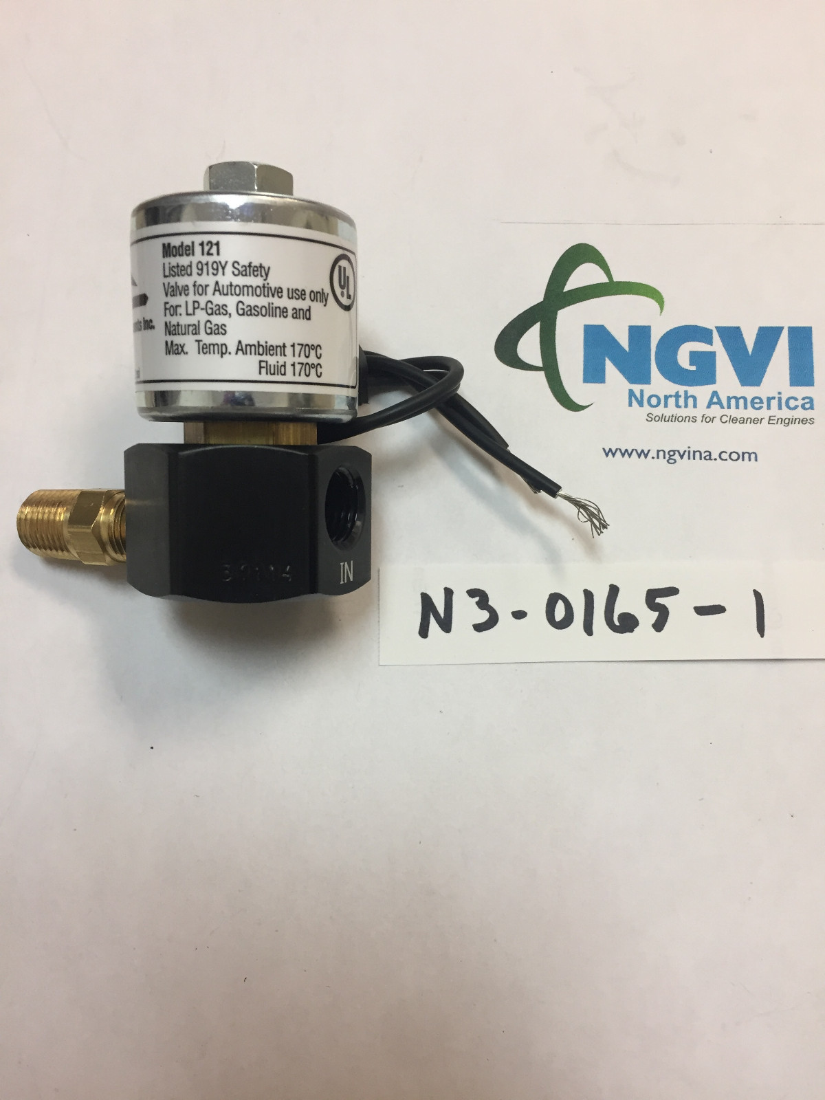 AFC-121; LPG/LP Gas 12V Solenoid Lockoff Valve; 312 psi; Includes Brass Nipple