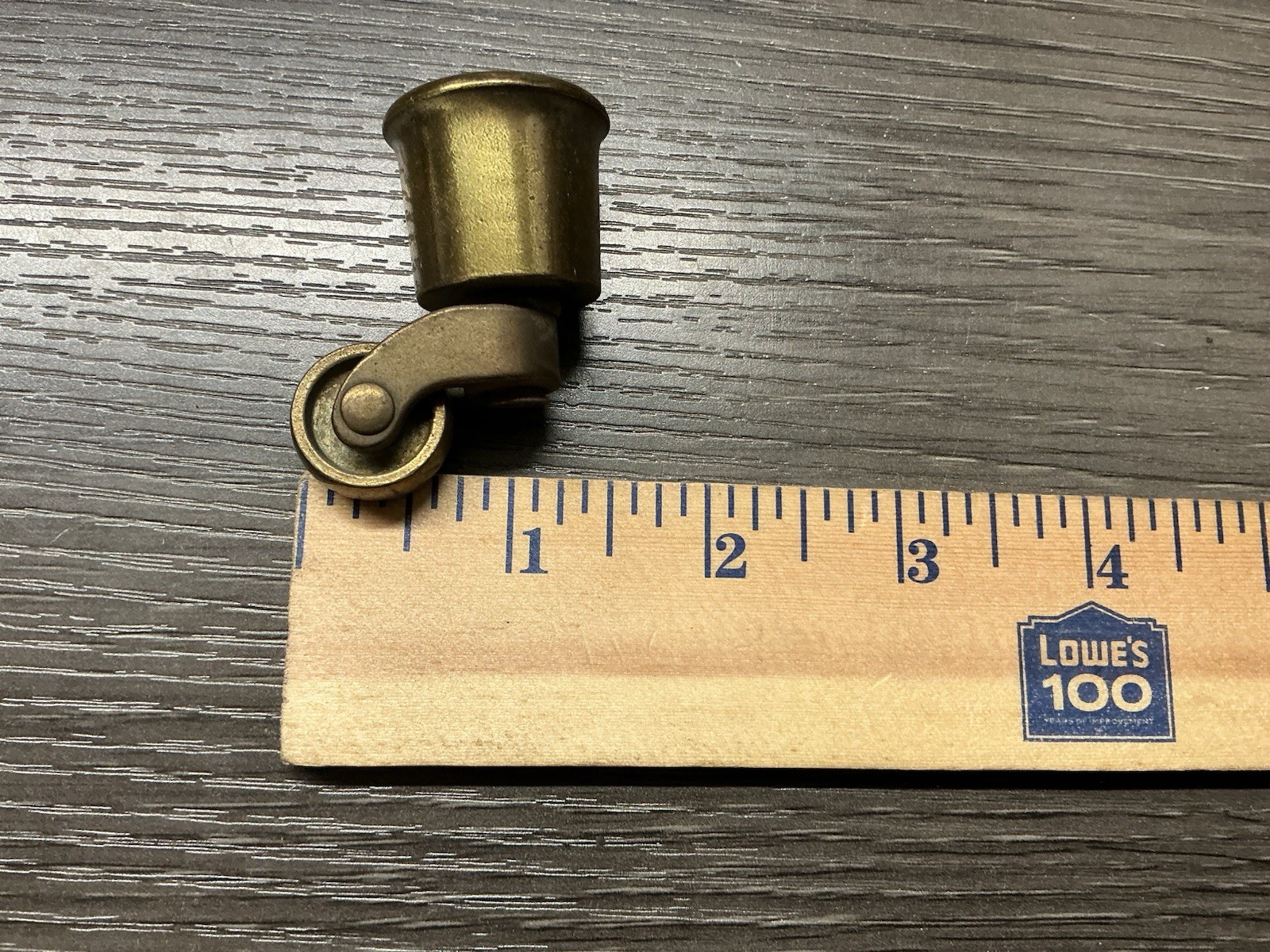 4 Brass Wheels Furniture Swivel Casters Fits 3/4” Diameter Tapered Leg NOS
