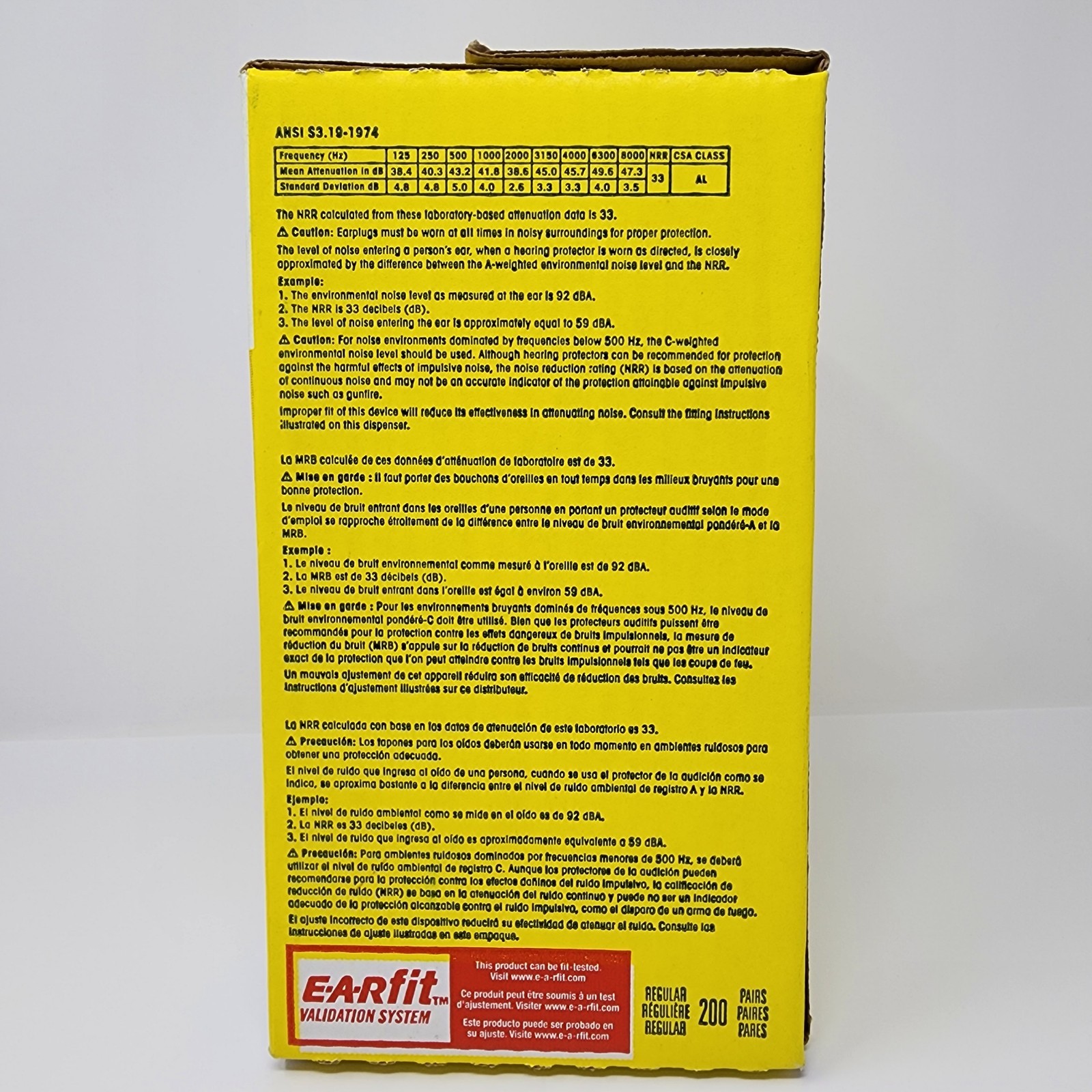 3M E-A-Rsoft Yellow Neons Disposable Foam Earplugs (200 Pairs) Uncorded 3121250
