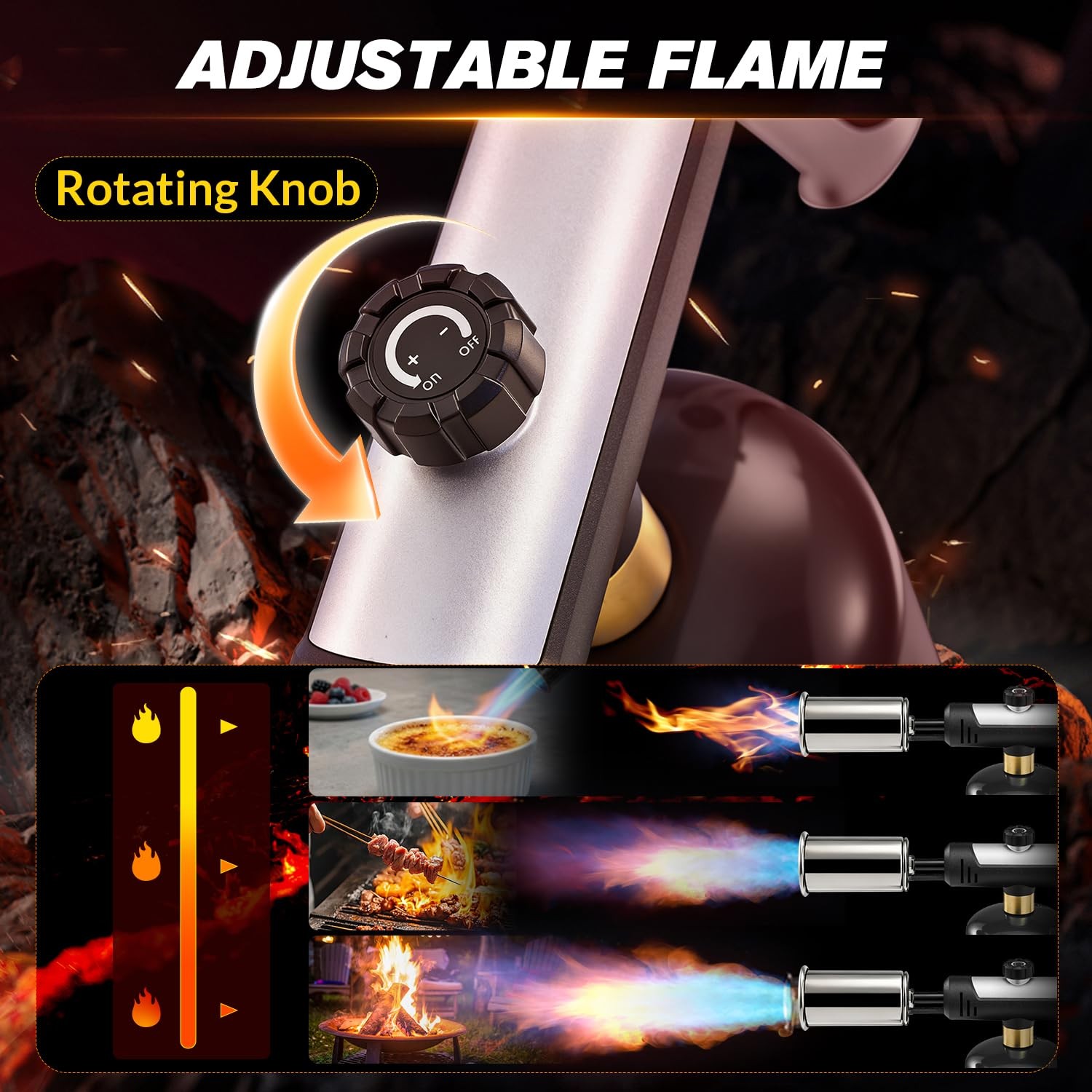 Saker Propane Torch,3272°F High Heat Adjustable Flame Thrower Gun with Black