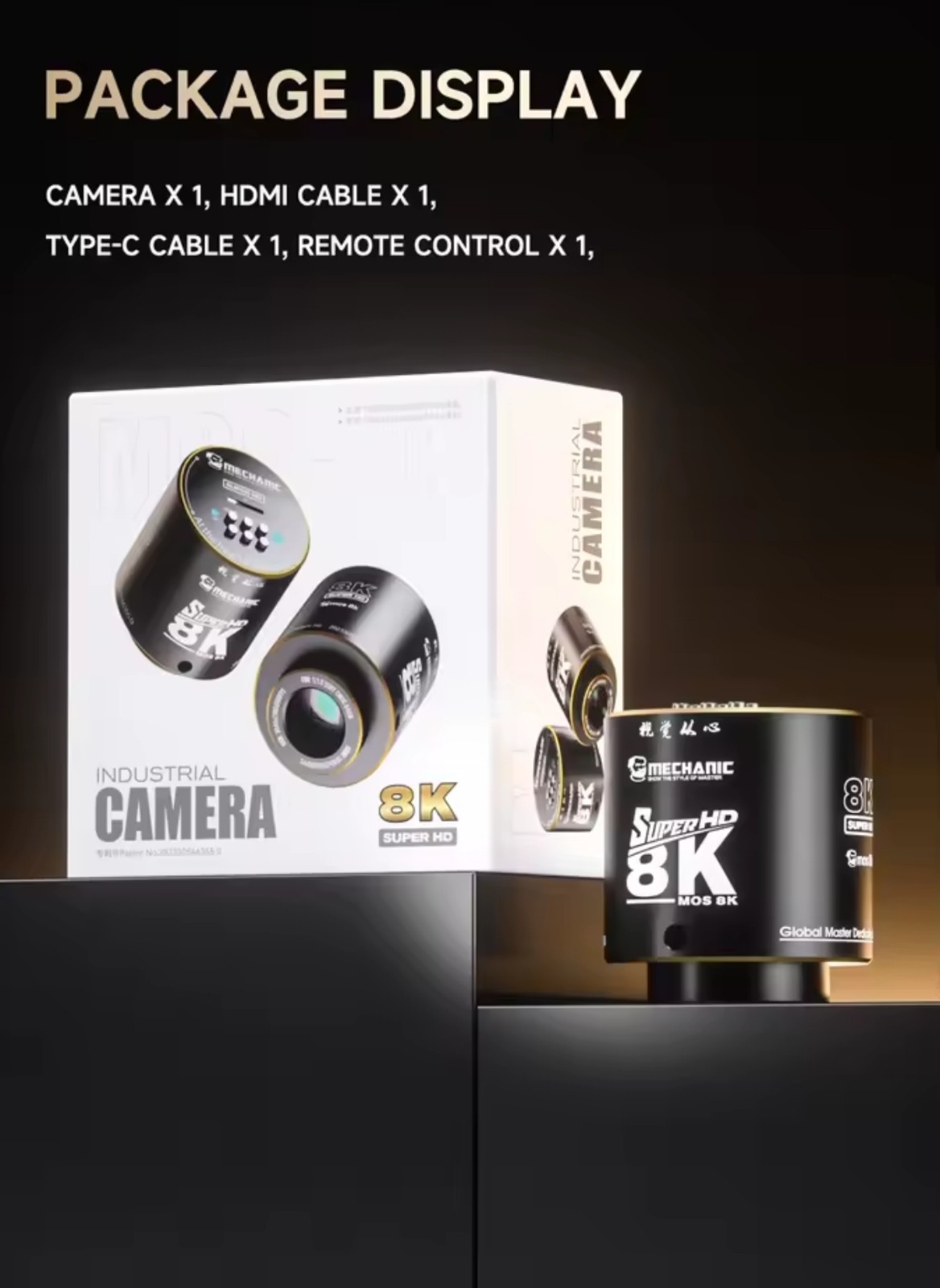 MECHANIC MOS 8K Microscope HD Industrial Camera 4K/60FPS Video 7440 X 4176