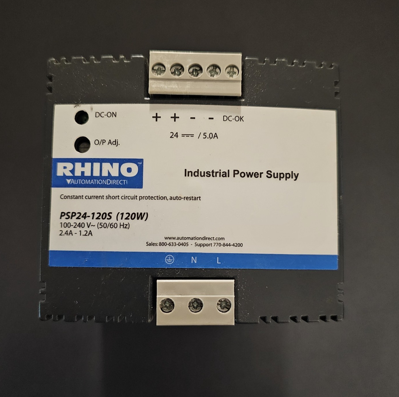 Rhino PSP24-120S PSP Series Switching Power Supply | 24V DC | 5A | 120W