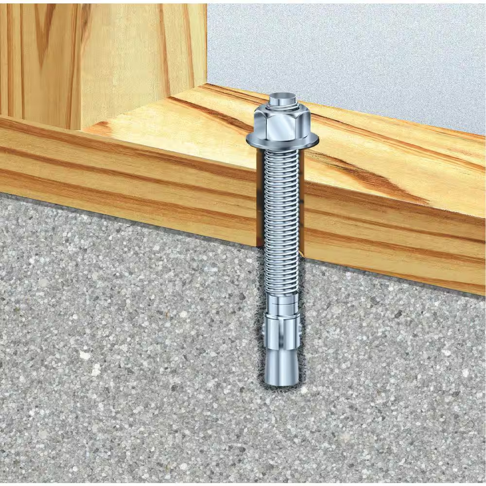 3/4 In. X 5-1/2 In. Zinc-Plated Steel Hex Nut-Head Concrete Wedge Anchors (10-Pa