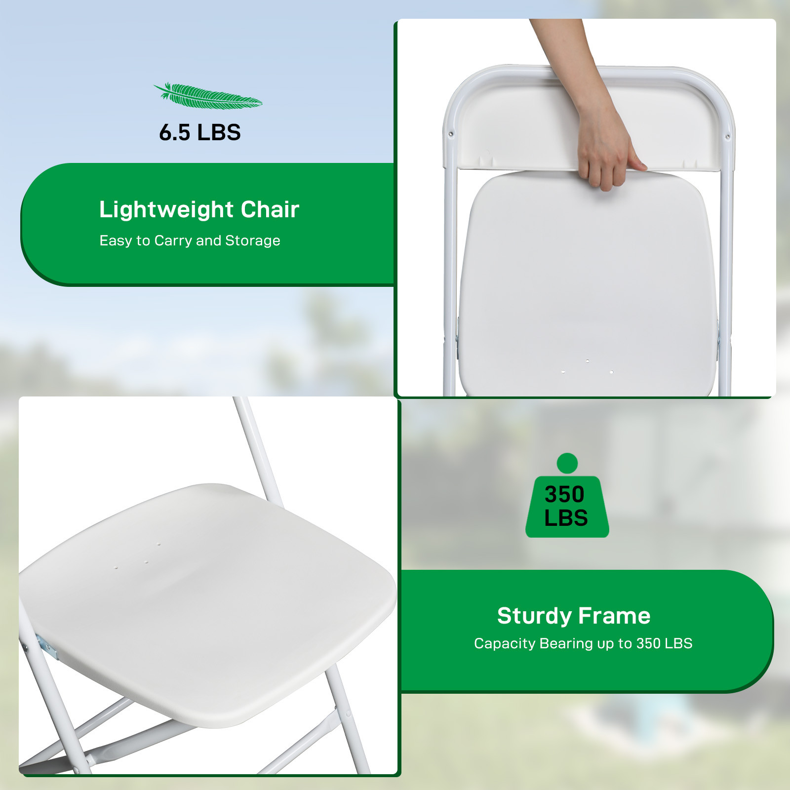 6-10 PACK Wedding Party Event Quality Commercial Plastic Stackable Folding Chair