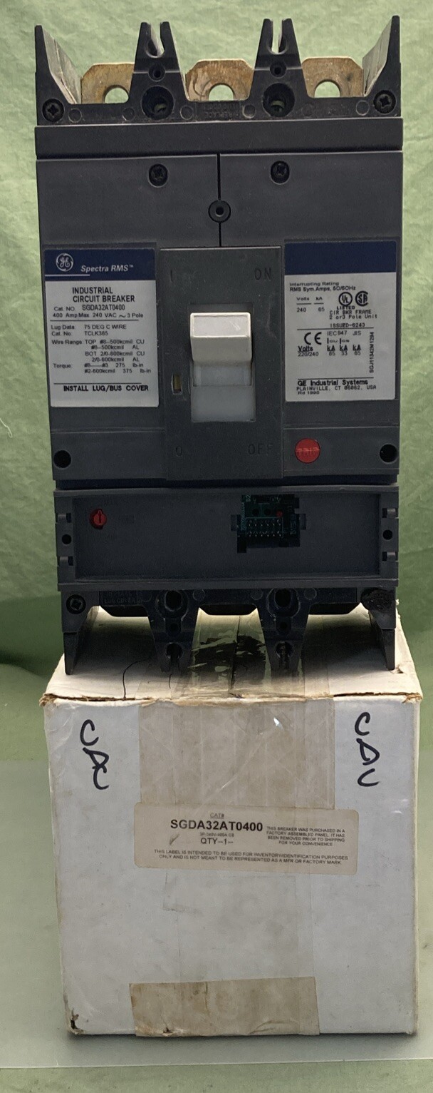 GENERAL ELECTRIC SGDA32AT0400 INDUSTRIAL CIRCUIT BREAKER 400A 3 POLE