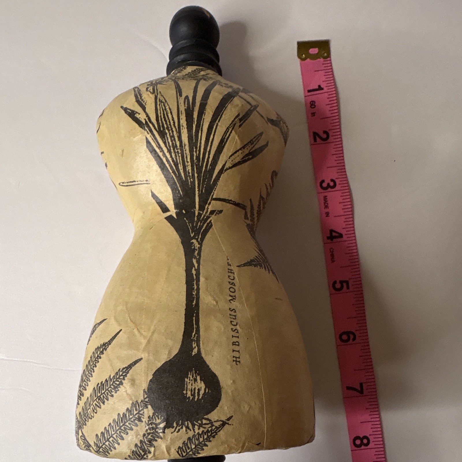 Display 13” Torso Dress Form Mannequin w/ Stand, Floral. Damage /see details