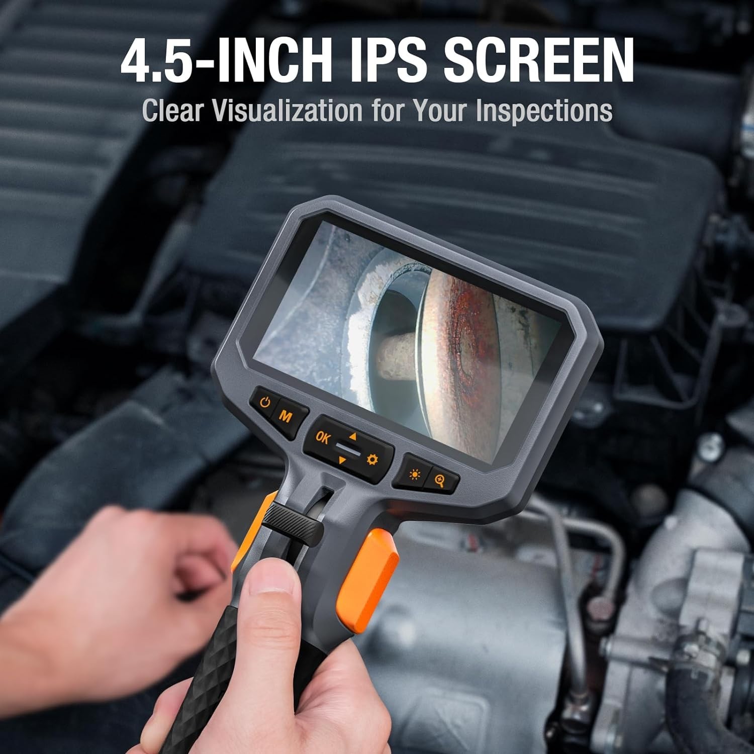 Two-Way Articulating Borescope 4.5” Industrial Endoscope for Automotive Engine