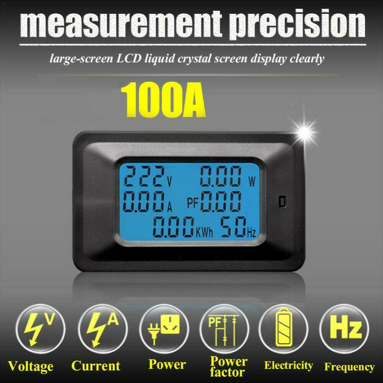 100A AC LCD Digital Volt Watt Power Voltage Meter Monitor KWh Voltmeter Ammeter