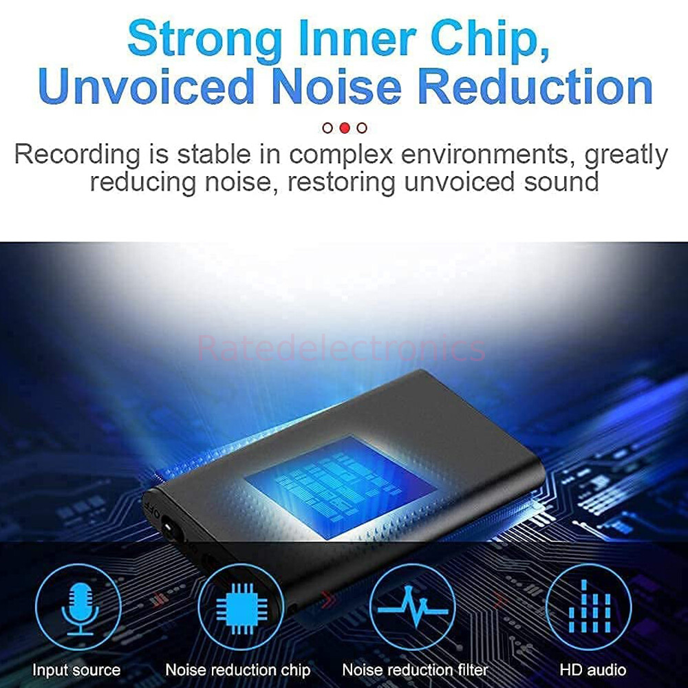 96 Hours Digital Voice Activated Audio Recorder Hidden Mini Audio MP3 Player US