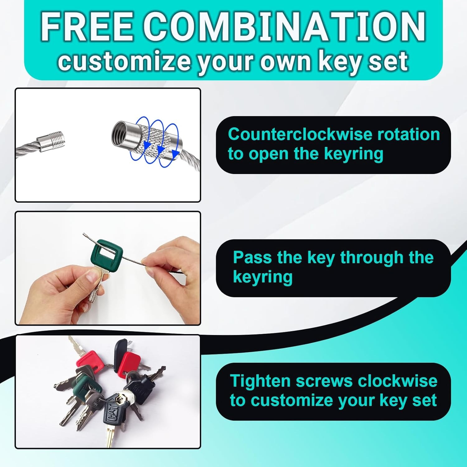 15PCS Heavy Equipment Key Set Construction Master Equipment Set