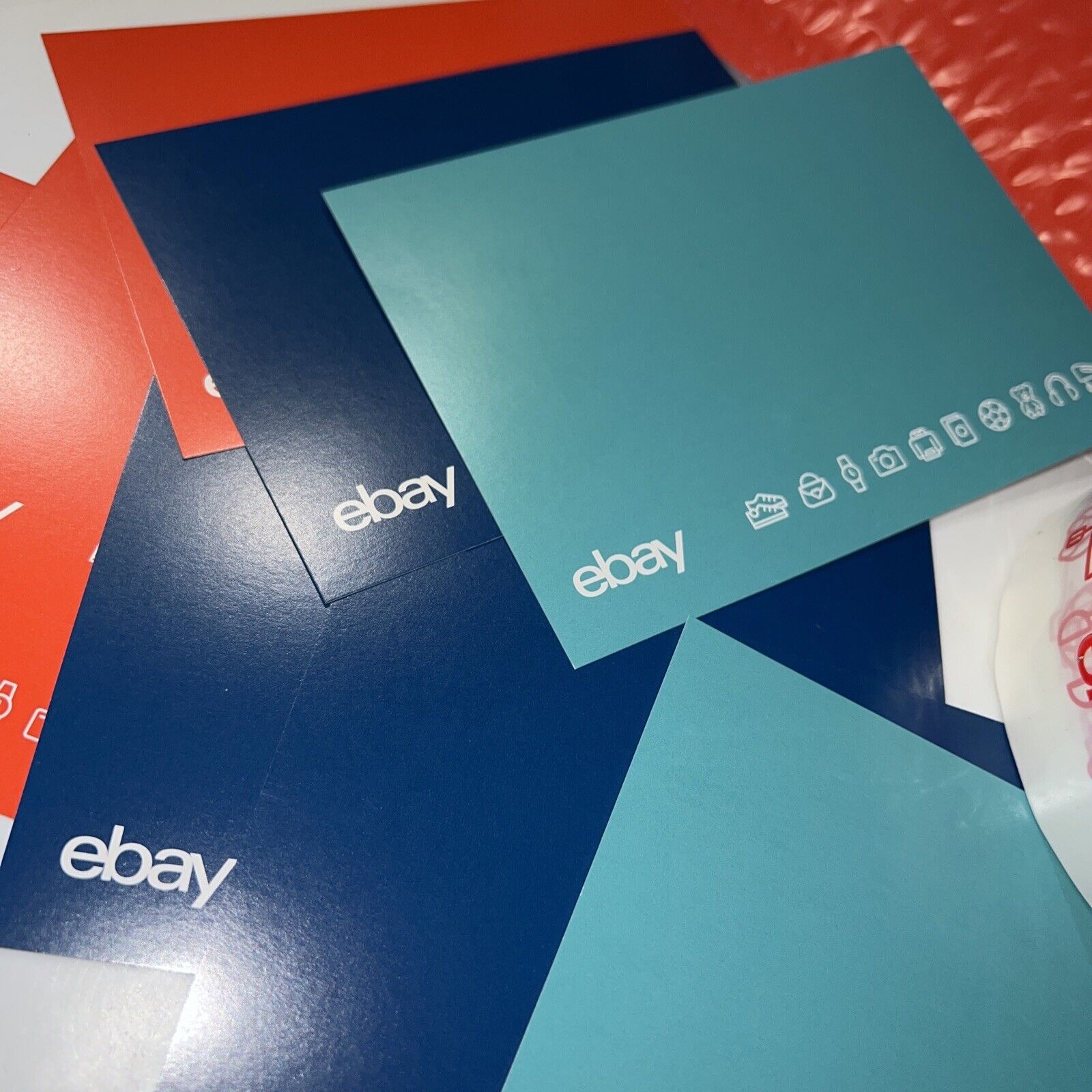 25 eBay Branded Shipping Supplies STARTER KIT Teal Tape Postcards