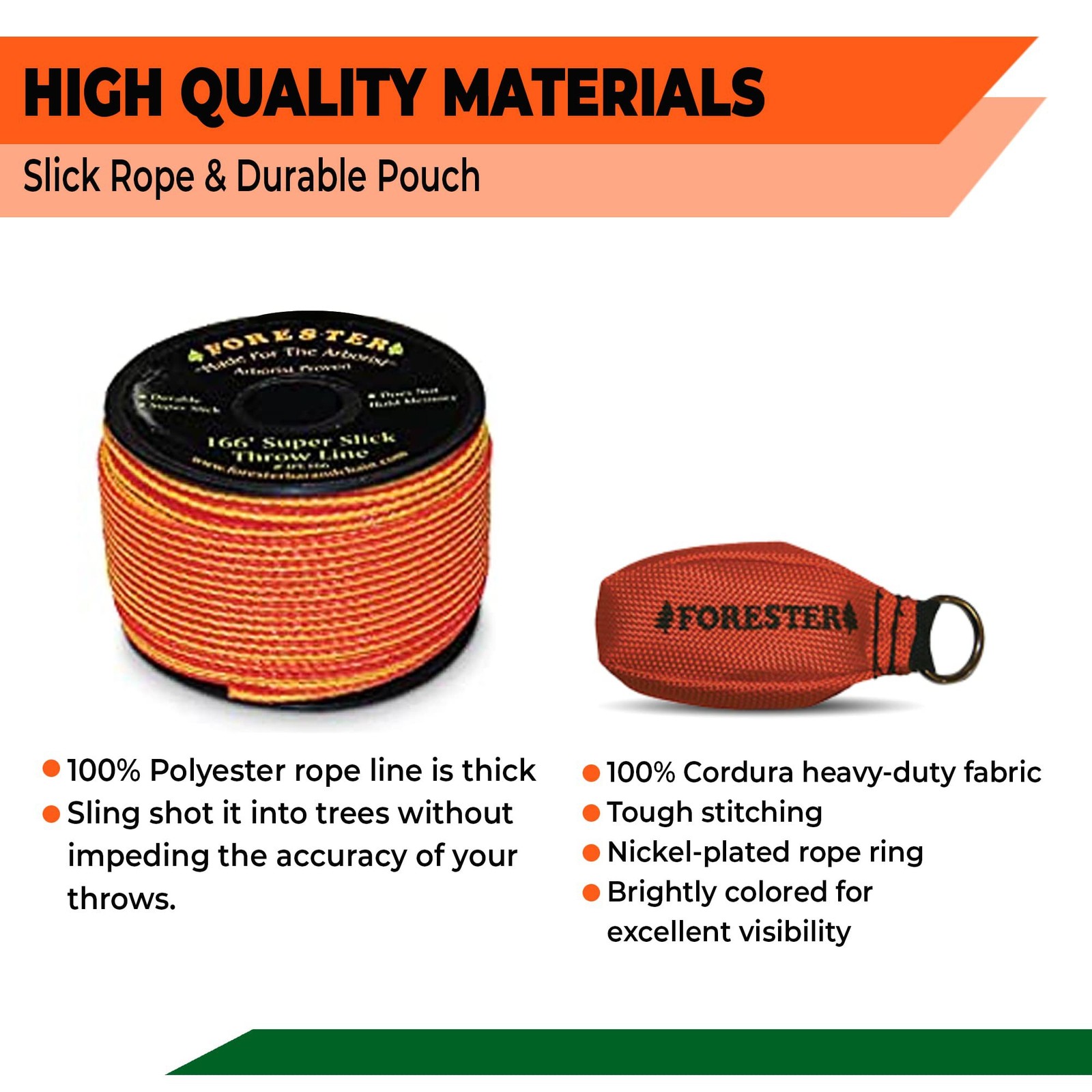 FORESTER Arborist Throw Line Kit | Throw Weight & 166ft Rope | Ultra Slick 10…