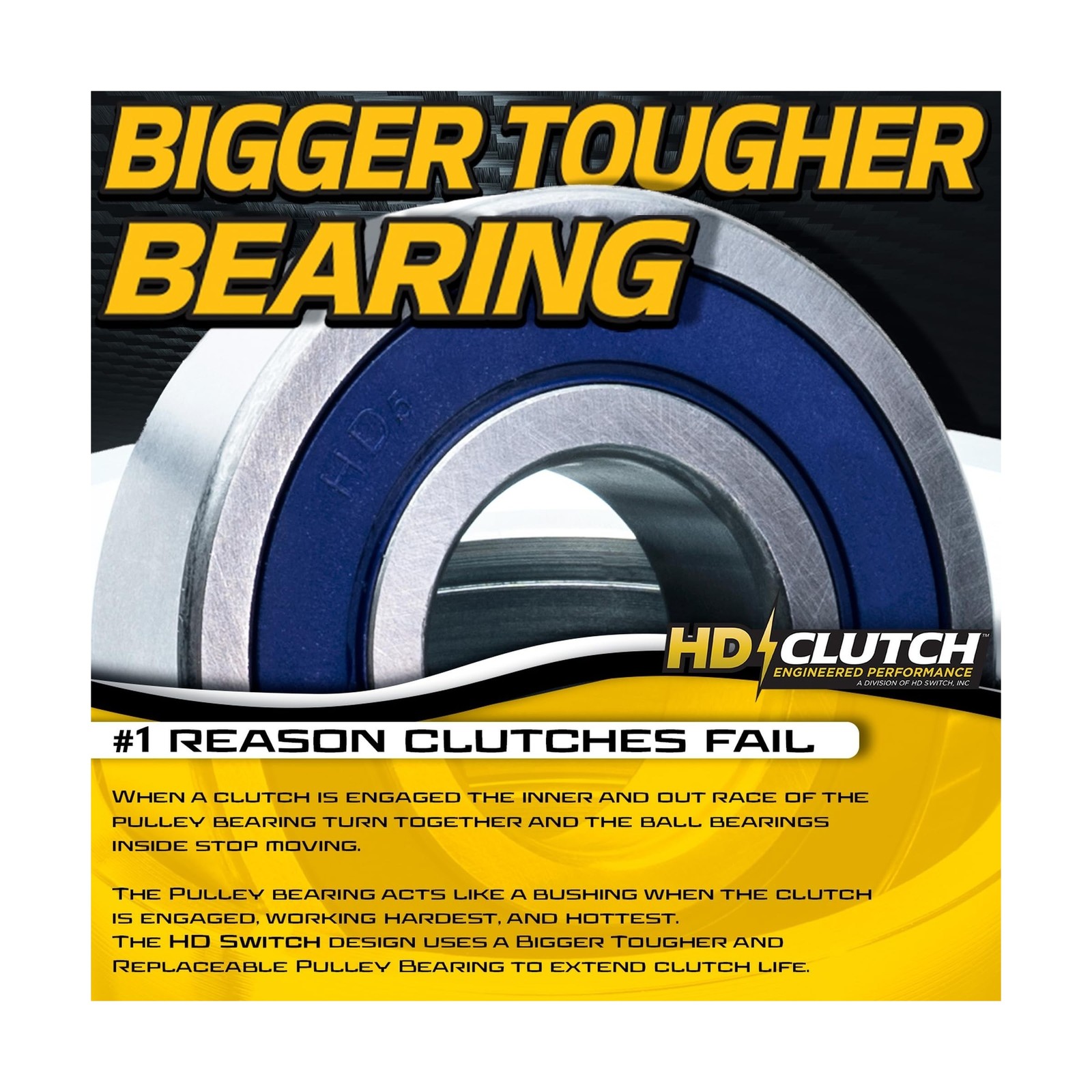 462339 484276 HiTorque 300ftlbs (OEM 250) BIGBearing Solid Steel Billet Pulle…