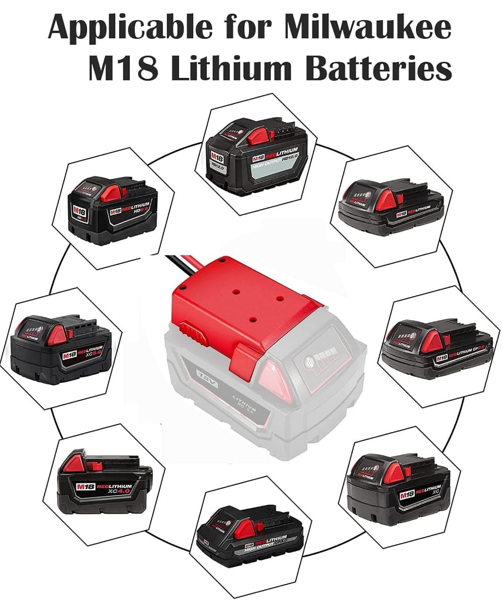 Adapter for Power Wheels Vehicles -For Milwaukee M18 18V Battery to 12V Converte