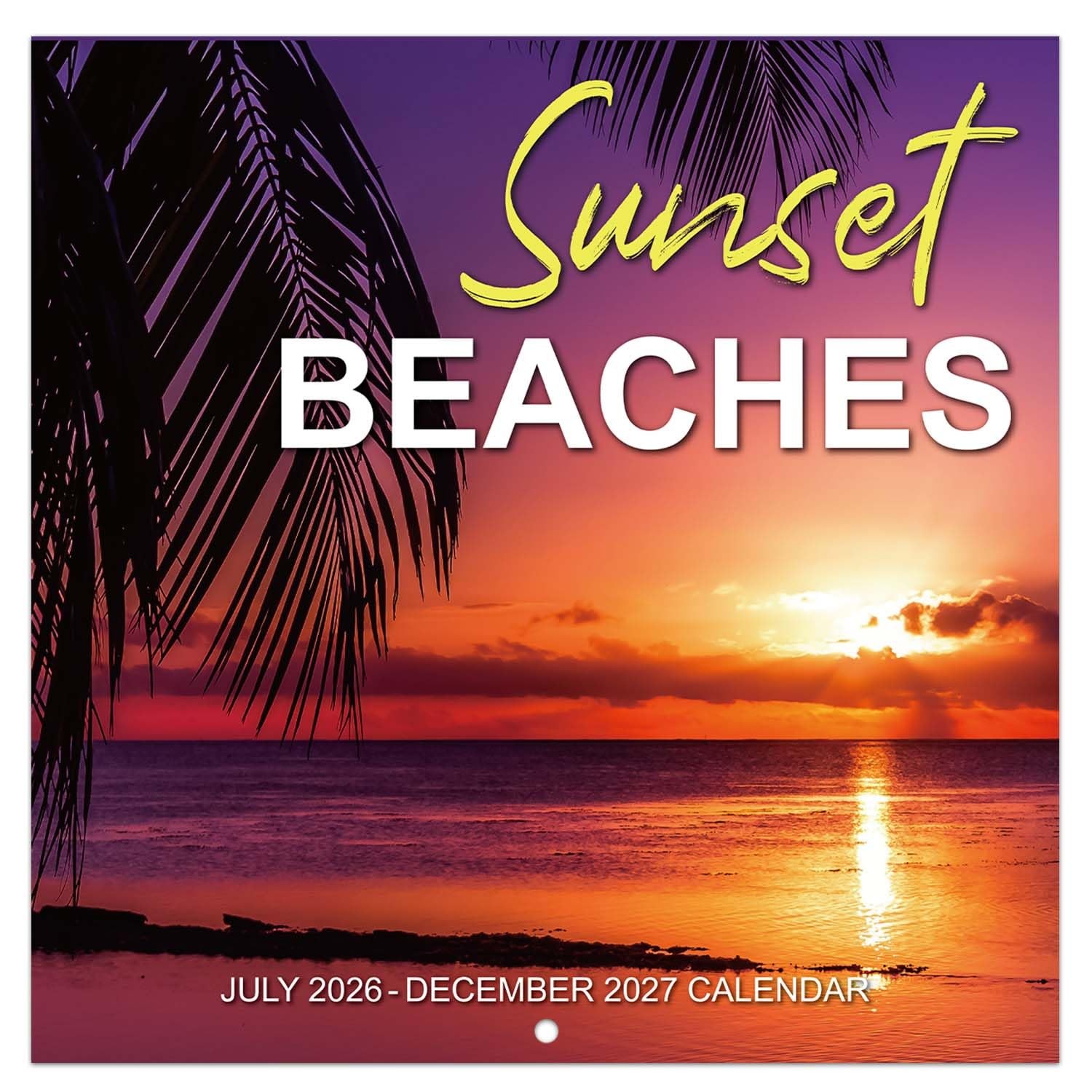 2026-2027 Wall Calendar BEACHES, 18 Months Hangable Calendars, green