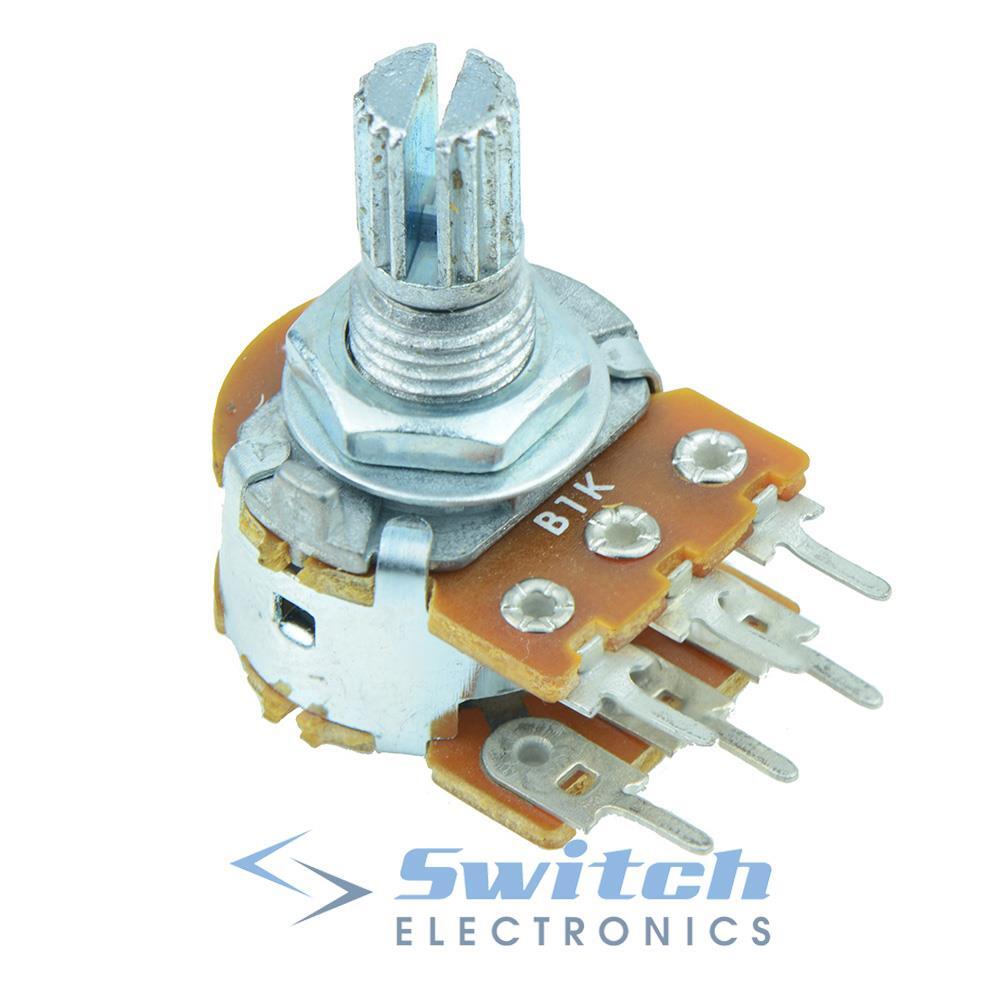 Dual Gang Linear 16mm Stereo Splined Potentiometer Pot – 1KΩ to 1MΩ