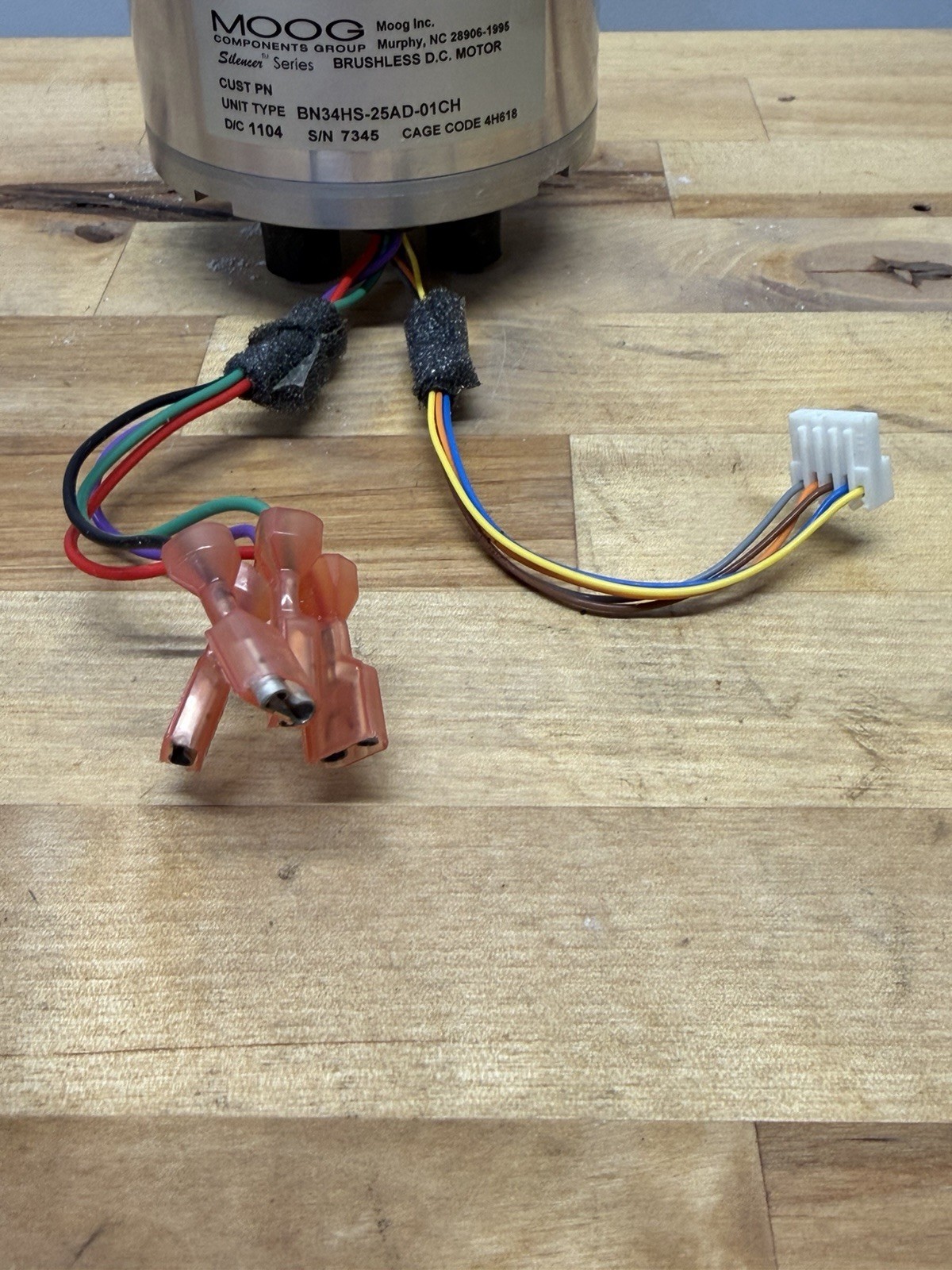 Moog BN34HS-25AD-01CH High Speed BLDC Motor w/ Speed Sensor Tested Quiet