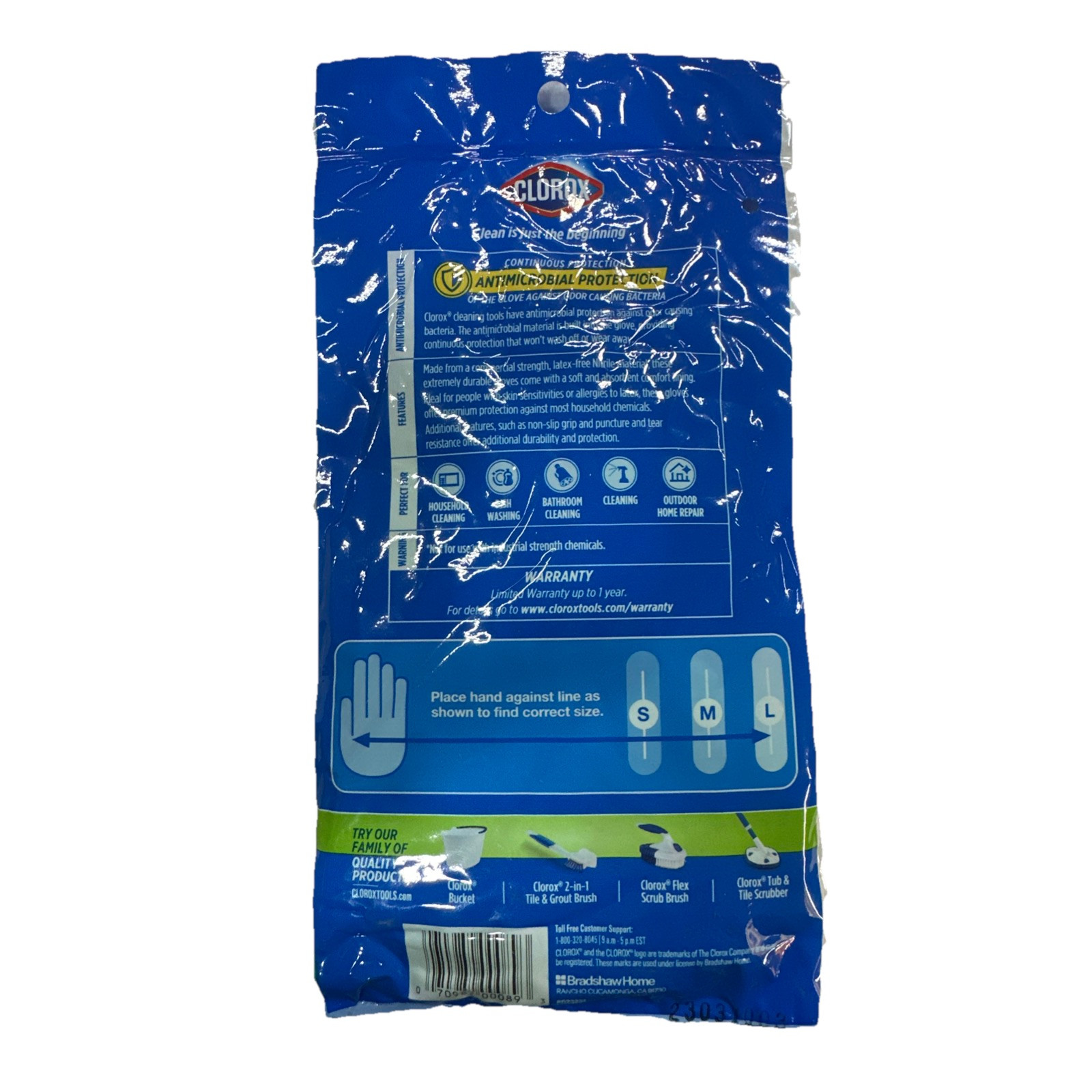 3 Pairs Clorox Durable Strength Latex-Free Re-Usable Nitrile Gloves – Medium