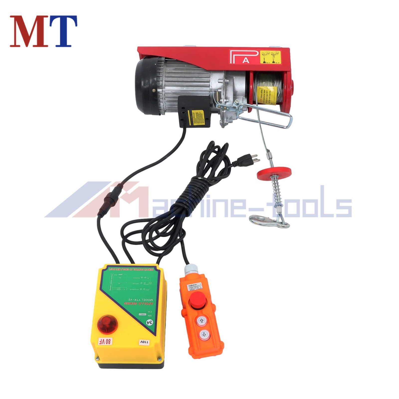 PA600 1320 lbs 110V Mini Electric Hoist 328 ft Wireless & 14 ft Wired Remote