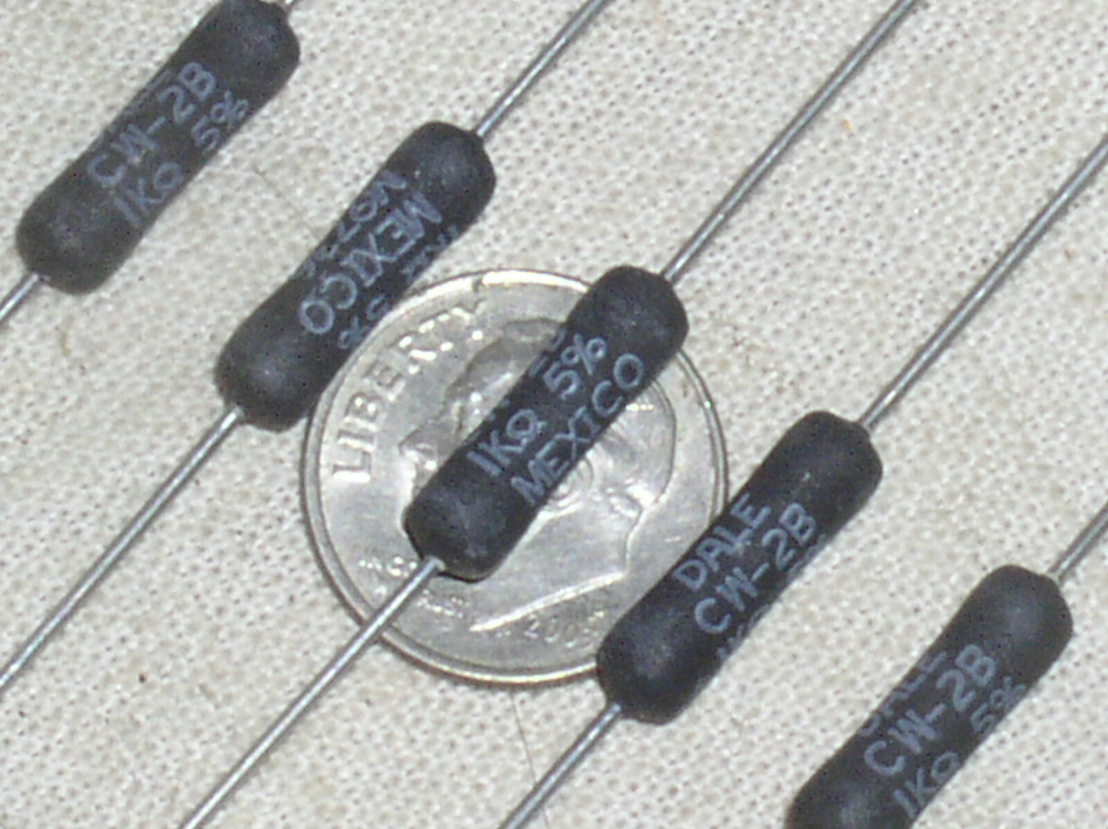 5 NEW VISHAY DALE CW-2B-1000 WIREWOUND AXIAL SILICONE RESISTOR 1K OHM 3W 5% USA