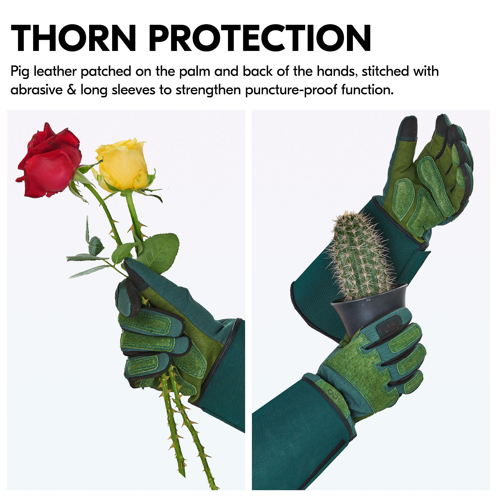 Vgo 1 Pair Gardening Gloves With Long Sleeves,Thorn Proof,Touchscreen(SL7477)