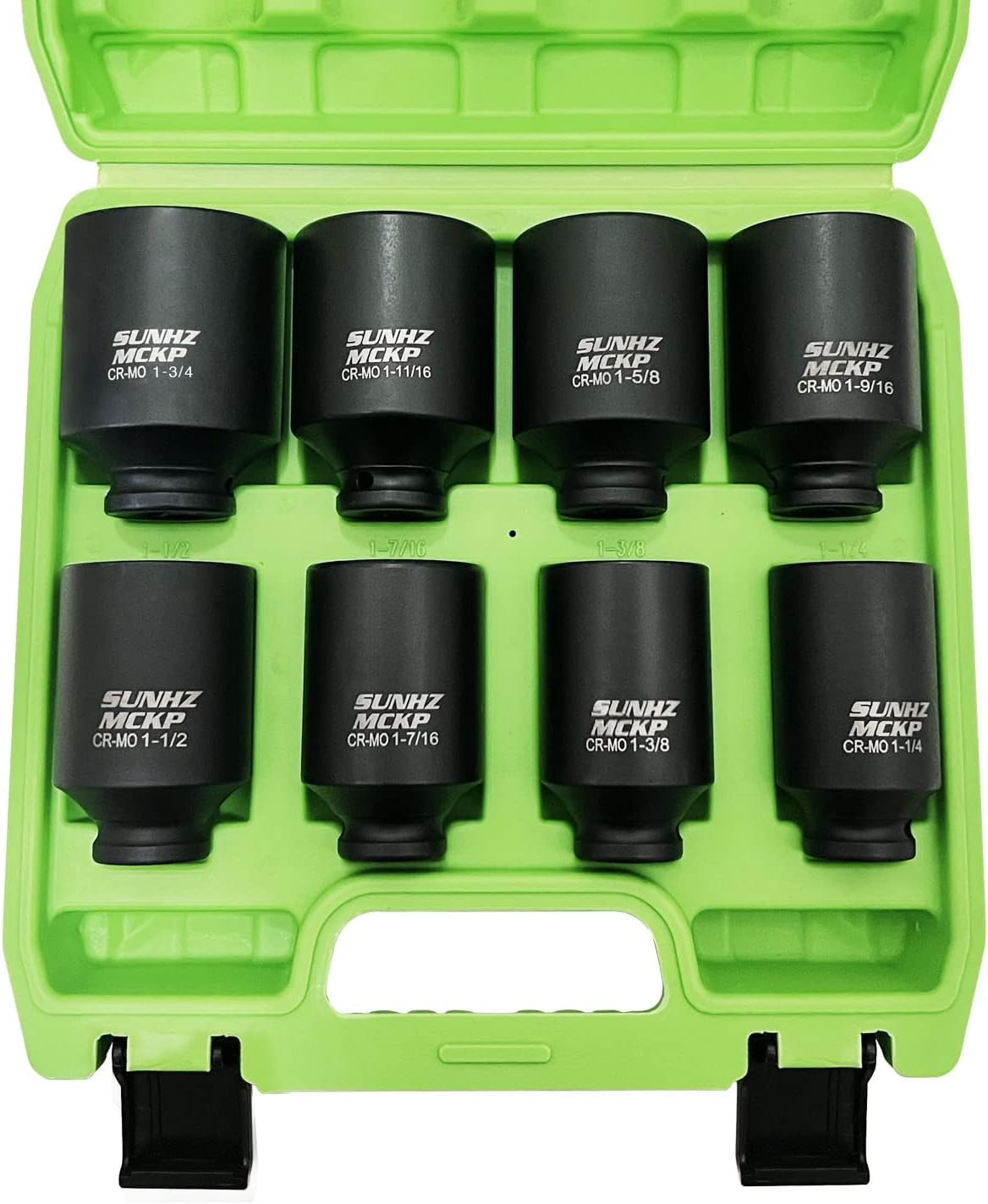 1/2″ Drive Deep 6-Point Impact Socket Set, 8-Piece Standard SAE Spindle Axle Nut