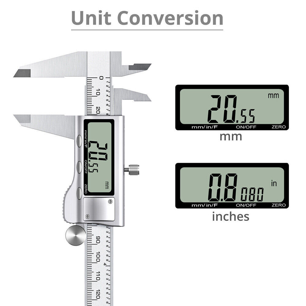 150mm Digital Caliper Vernier 6″ Stainless Steel Micrometer LCD Gauge Measuring