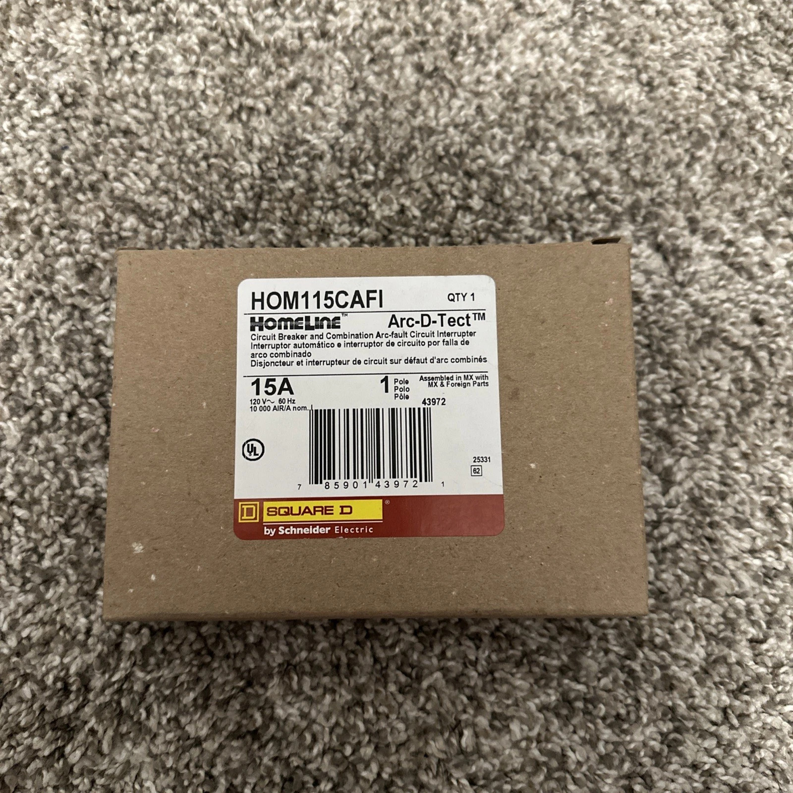 SCHNEIDER ELECTRIC HOM115CAFI Miniature Circuit Breaker