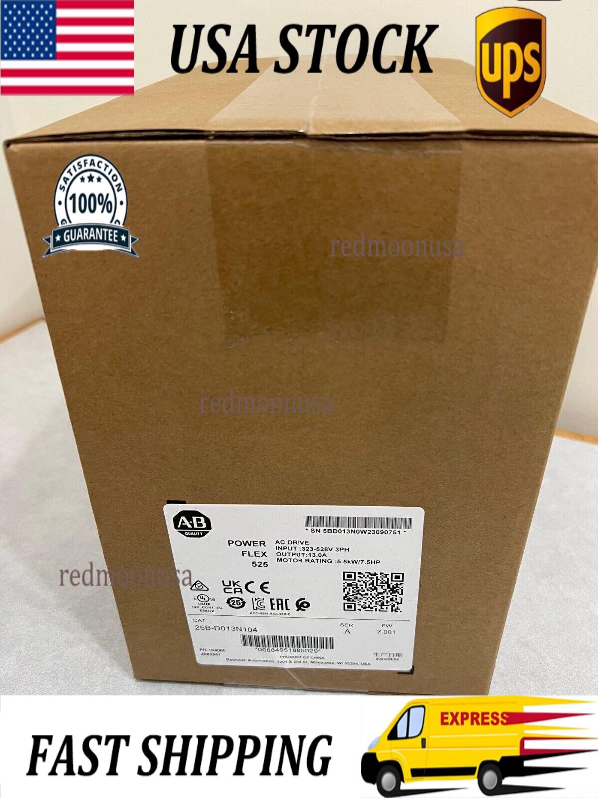 Brand New ALLen Bradley VFD Series 525, 25B-D013N104, 7.5HP