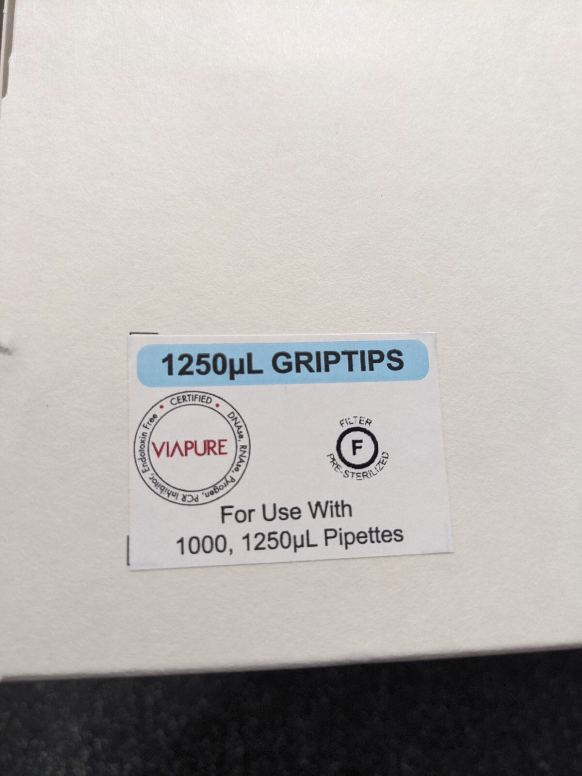 4 Cases Integra 1250ul GripTip 3445 Pre-Sterilized 10 ECO Racks of 96tips
