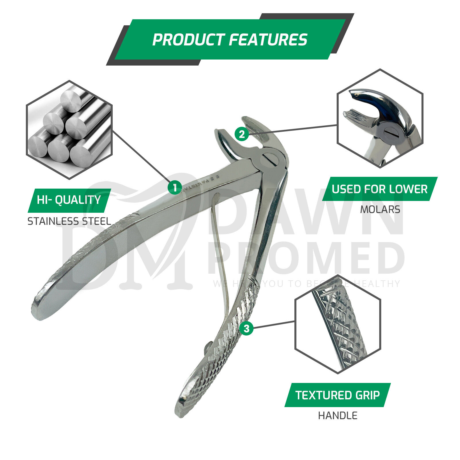 Pedo Extracting Forceps #C for Lower Molar Pedodontic Dental Surgical Instrument