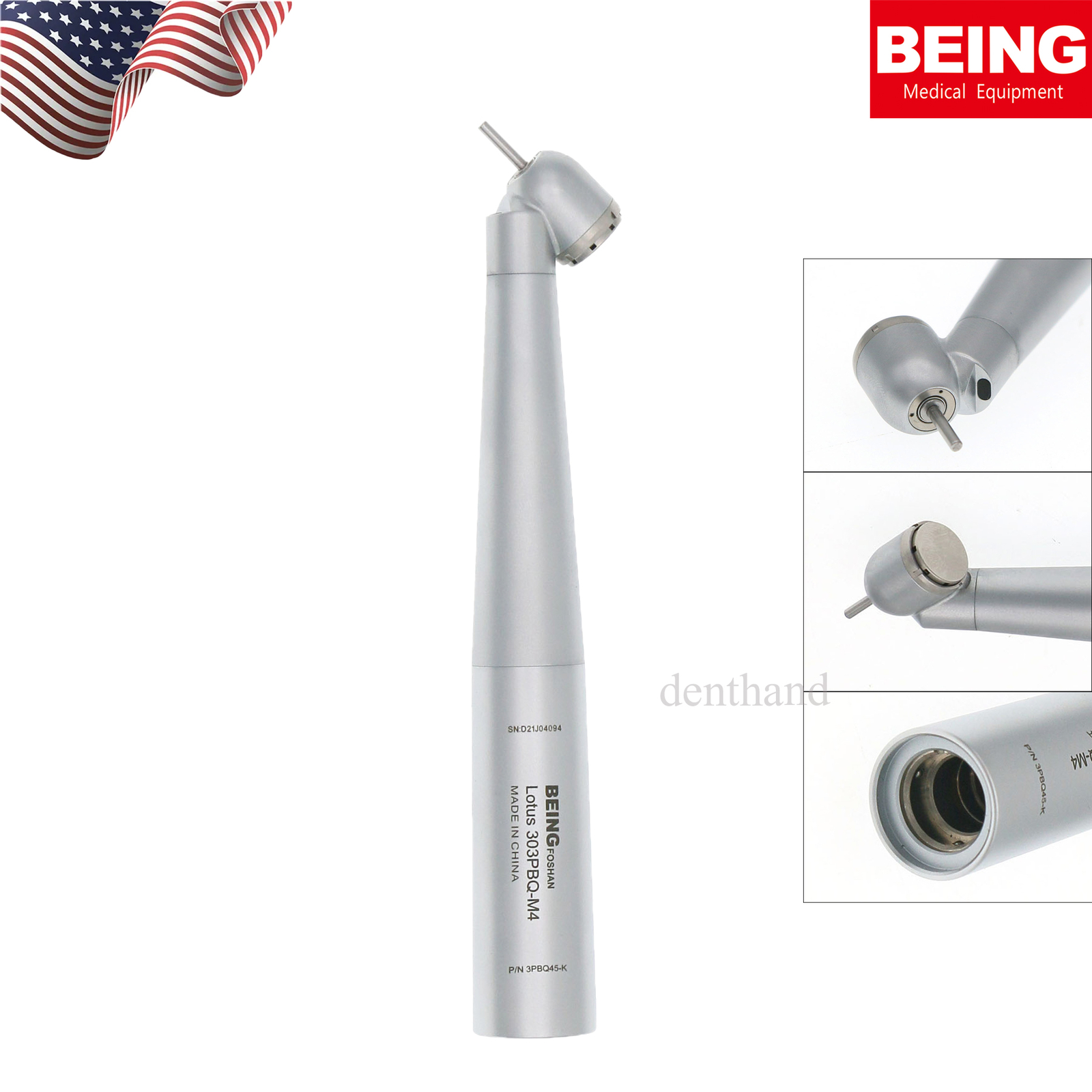 US BEING COXO Dental 45° Angle Surgical Handpiece Fiber Optic KAVO 6 Pin Coupler