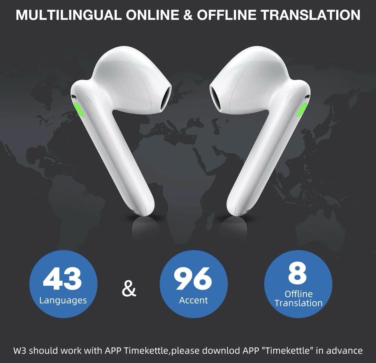 Timekettle WT2 Edge Offline Translation Real-Time Translator Earbuds