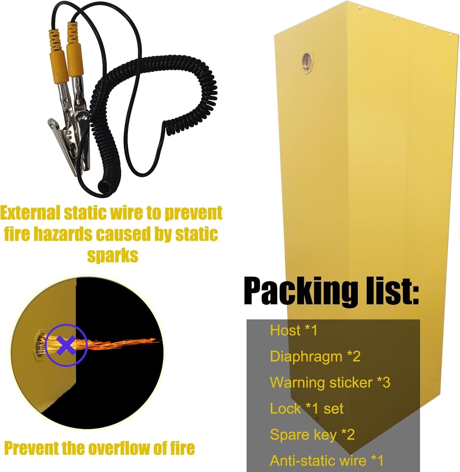 78Gallon Safety Flammable Storage Cabinet 23.2×18.1×64.96in w/2 Adjustable Shelf